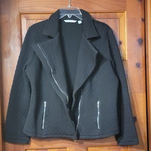 Isaac Mizrahi SzLg black zipup jacket